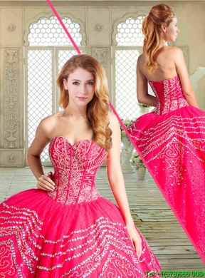 Beautiful Sweetheart Quinceanera Gowns with Beading and Appliques