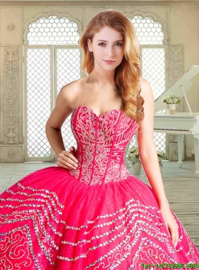 Beautiful Sweetheart Quinceanera Gowns with Beading and Appliques