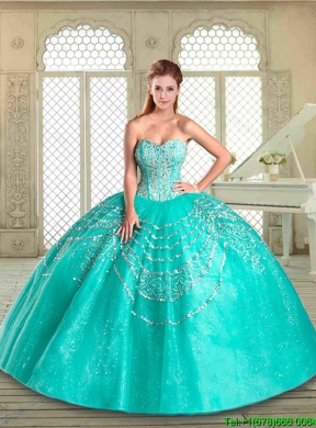 Beautiful Sweetheart Quinceanera Gowns with Beading and Appliques