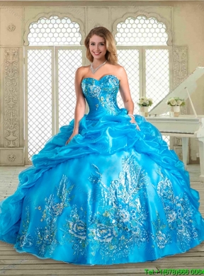 Best Sweetheart Quinceanera Gowns  with Appliques and Pick Ups