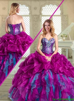 Designer Quinceanera Gowns with Pick Ups and Ruffles