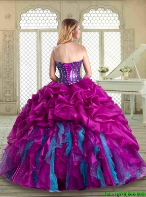 Designer Quinceanera Gowns with Pick Ups and Ruffles