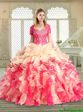 Latest Floor Length Designer Quinceanera Dresses with Beading and Pick Ups