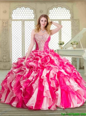 New Style Multi Color 2016 Quinceanera Dresses with Beading and Ruffles