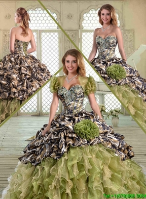 Perfect Camo Quinceanera Dresses with Pick Ups and Hand Made Flowers