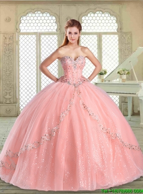 Simple Floor Length Designer Quinceanera Gowns with Beading