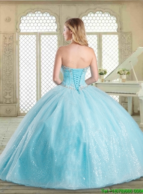 Simple Floor Length Designer Quinceanera Gowns with Beading