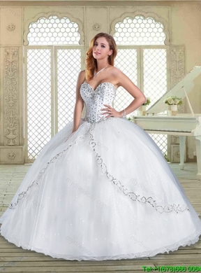 Simple Floor Length Designer Quinceanera Gowns with Beading