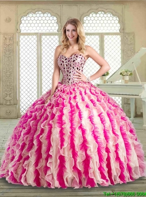 Spring Beautiful Floor Length Designer Quinceanera  Dresses with Beading and Ruffles