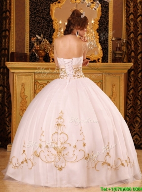 2016 Beautiful White Strapless Quinceanera Dresses with Appliques