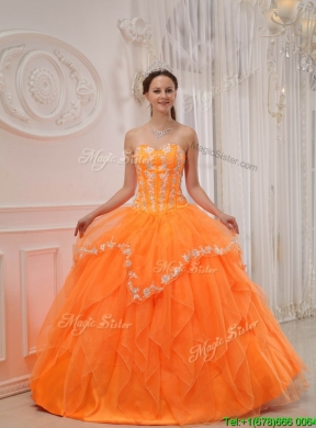 2016 Ball Gown Sweetheart Appliques Quinceanera Dresses