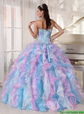 2016  Classic Quinceanera Gowns with Ruffles and Appliques