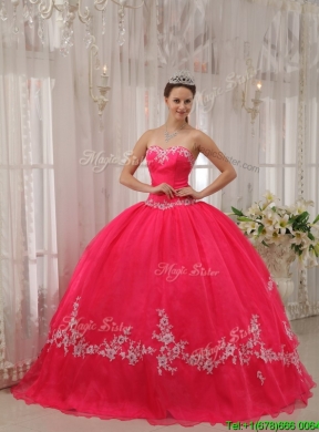 2016 Designer  Ball Gown Sweetheart Appliques Quinceanera Dresses 225.89