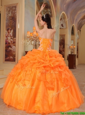 2016  Designer  Orange Red Ball Gown Sweetheart Quinceanera Dresses