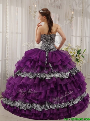 2016 Designer  Sweetheart Beading Quinceanera Dresses in Purple