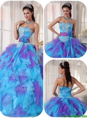 2016  Elegant  Ball Gown Floor Length Appliques Quinceanera Dresses