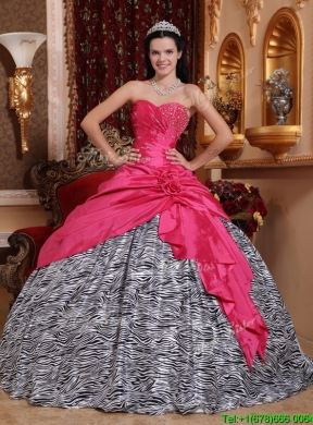 2016  Elegant Ball Gown Sweetheart Quinceanera Dresses in Hot Pink