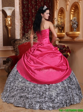 2016  Elegant Ball Gown Sweetheart Quinceanera Dresses in Hot Pink