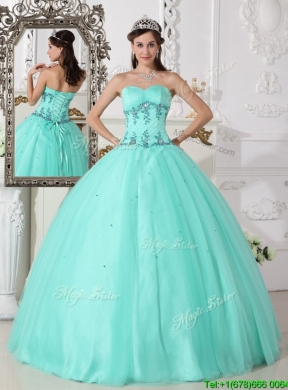 2016  Elegant Green Ball Gown Sweetheart Quinceanera Dresses