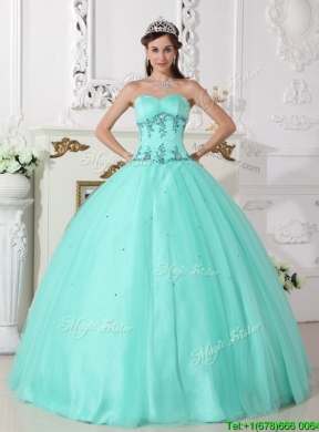 2016  Elegant Green Ball Gown Sweetheart Quinceanera Dresses