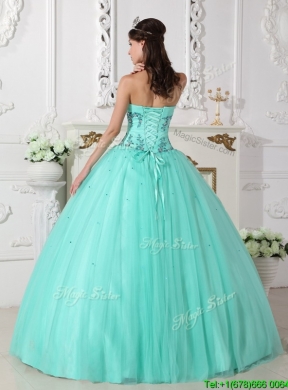 2016  Elegant Green Ball Gown Sweetheart Quinceanera Dresses