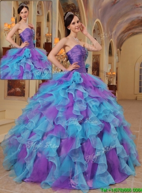 Best Multi Color Ball Gown Sweetheart Quinceanera Dresses