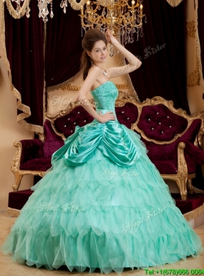 Classic Ball Gown Strapless Ruffles Quinceanera Dresses for 2016