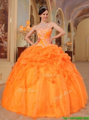 New Arrivals Appliques Sweetheart Quinceanera Dresses in Orange Red