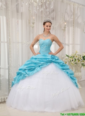 2016 Aqua Blue Ball Gown Sweetheart Quinceanera Dresses