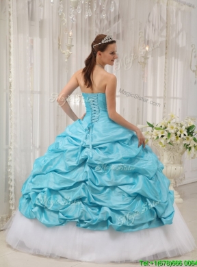 2016 Aqua Blue Ball Gown Sweetheart Quinceanera Dresses