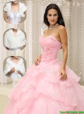 2016  Unique Baby Pink Quinceanera Gowns with Beading and Ruffles