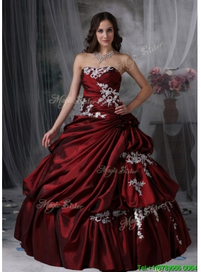 2016  Unique  Ball Gown Strapless Appliques Quinceanera Dresses