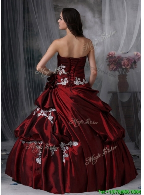 2016  Unique  Ball Gown Strapless Appliques Quinceanera Dresses