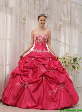 2016 Unique Ball Gown Sweetheart Appliques Quinceanera Dresses