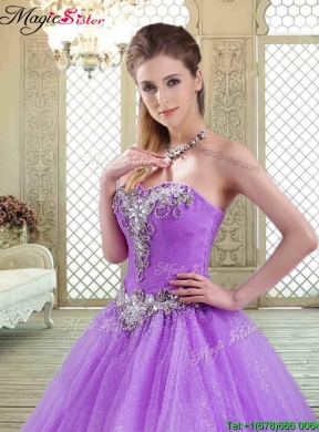 2016 Elegant Sweetheart Brush Train Quinceanera Dresses with Beading