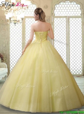 2016 Romantic Strapless Prom Gowns with Appliques and Beading for Fall