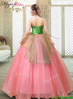 2016 Winter The Most Popular Strapless Quinceanera Gowns with Hand Made Flowers