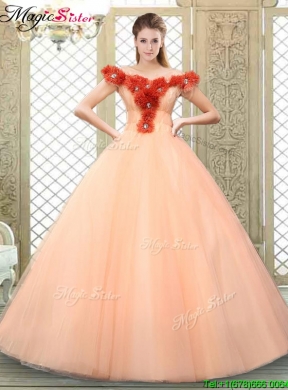 Cheap Off the Shoulder Quinceanera Dresses with Hand Made Flowers