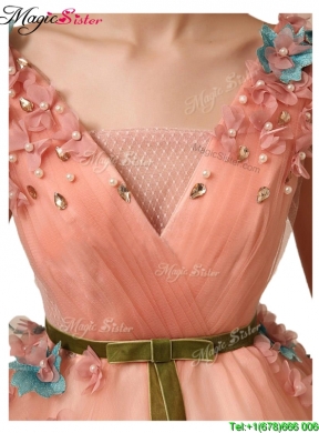 Hot Sale V Neck Sweet 16 Dresses with Appliques and Beading