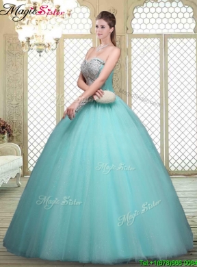 Modest Sweetheart Beading Quinceanera Gowns for Summer