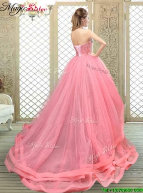 Popular Strapless High Low Beading Prom Dresses