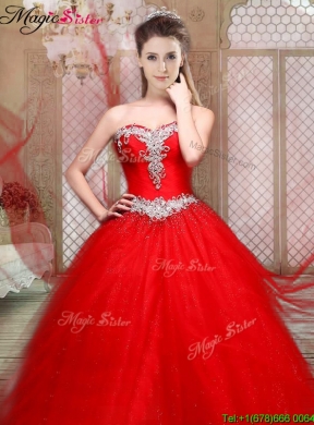 Popular Sweetheart Beading Quinceanera Gowns with Brush Train