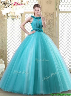 Pretty Bateau Quinceanera Dresses with Ruffles in Teal