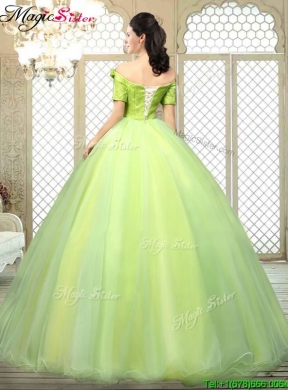 Pretty Off the Shoulder Quinceanera Dresses with Hand Made Flowers