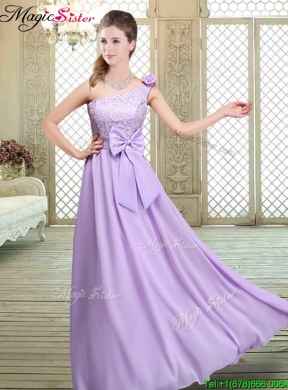 2016 Spring High Neck Lace Lavender Bridesmaid Dresses