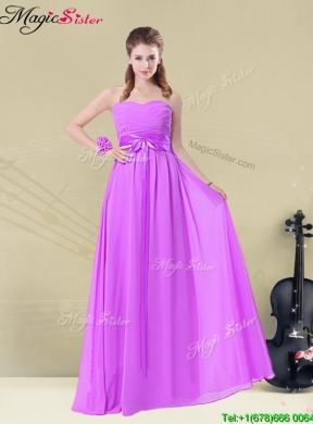 Inexpensive Sweetheart Dama Dresses with Belt