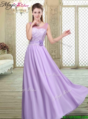 2016 Best Scoop Lace Prom Dresses in Lavender