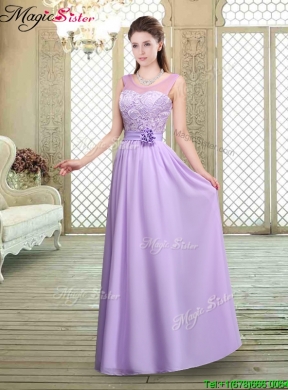 2016 Best Scoop Lace Prom Dresses in Lavender