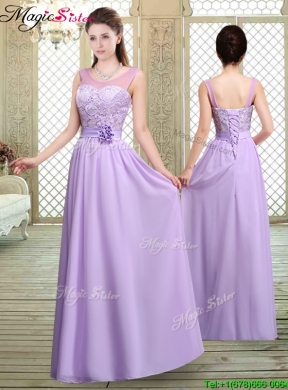 2016 Best Scoop Lace Prom Dresses in Lavender