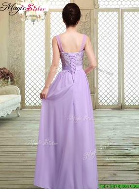 2016 Best Scoop Lace Prom Dresses in Lavender